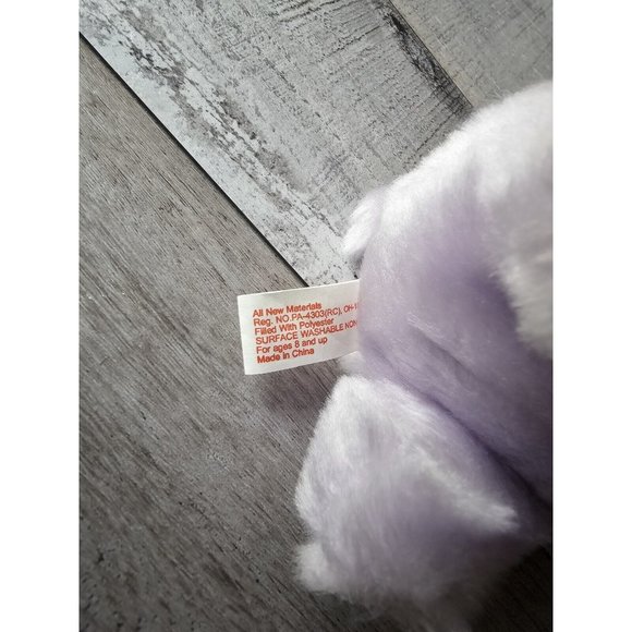 Vintage PBC International Bunny Rabbit Plush Stuffed Animal 7" Purple Easter - Picture 7 of 9